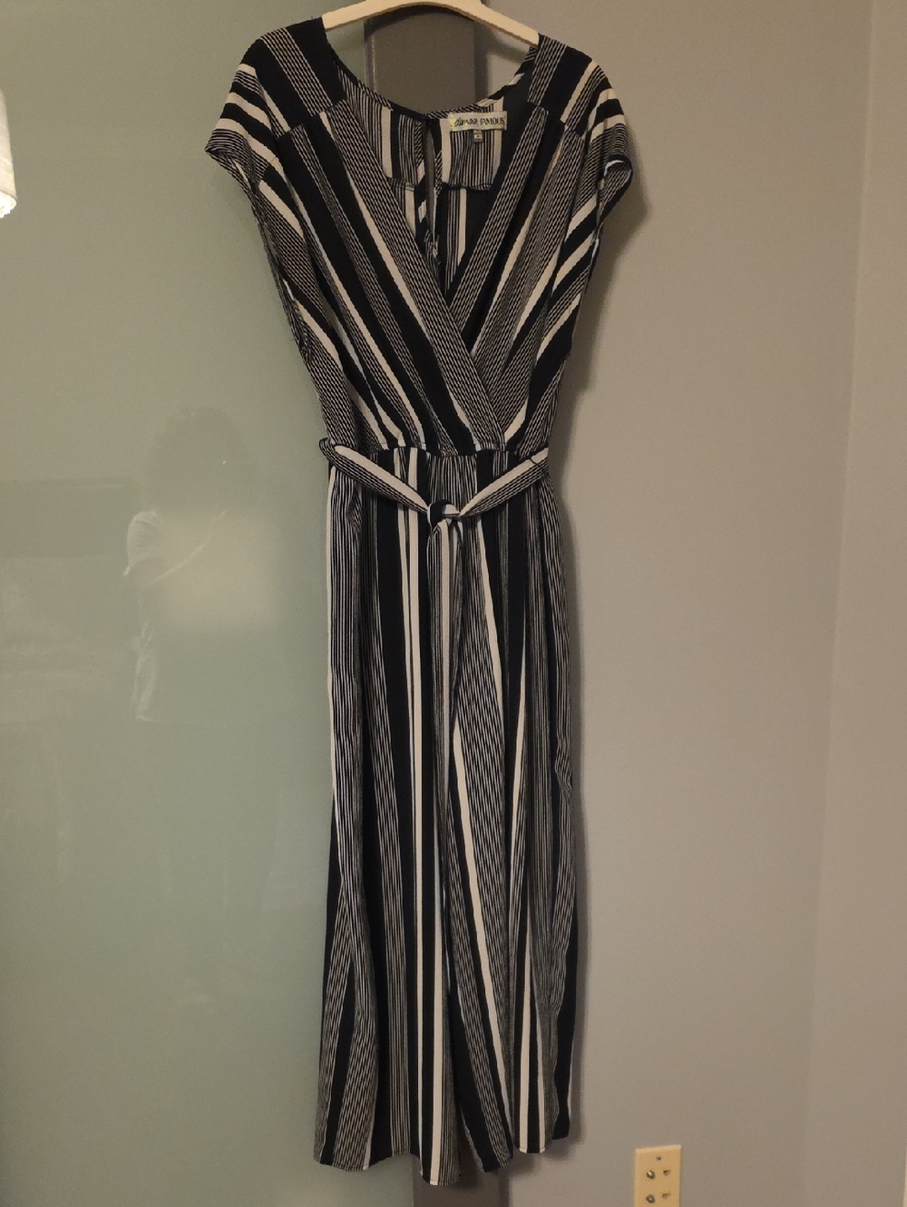 Almost Famous Size XL Striped Sleeveless Jumpsuit